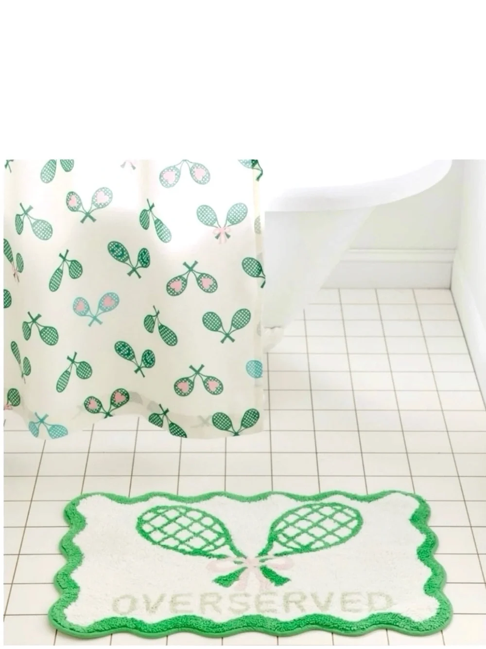 Tennis Overserved Plush Bath Rug from Urban Outfitters